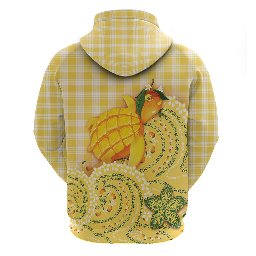 Hawaii Palaka Hoodie Cute Ripe Mango Turtle On The Waves DT05 - Polynesian Pride