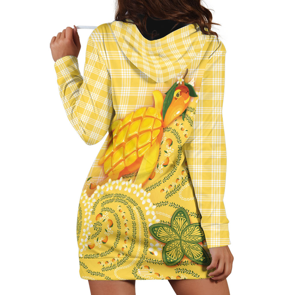 Hawaii Palaka Hoodie Dress Cute Ripe Mango Turtle On The Waves DT05 - Polynesian Pride
