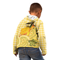 Hawaii Palaka Kid Hoodie Cute Ripe Mango Turtle On The Waves DT05 - Polynesian Pride