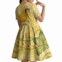 Hawaii Palaka Kid Short Sleeve Dress Cute Ripe Mango Turtle On The Waves DT05 - Polynesian Pride
