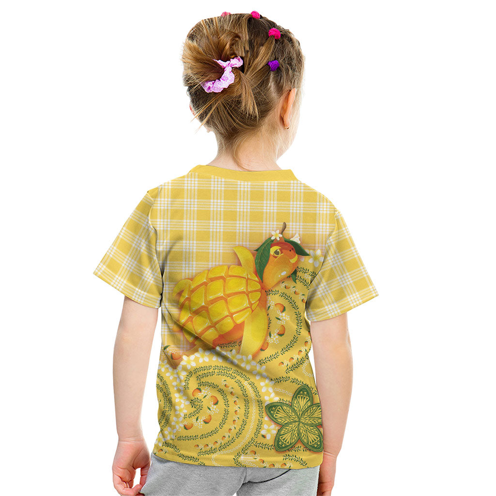 Hawaii Palaka Kid T Shirt Cute Ripe Mango Turtle On The Waves DT05 - Polynesian Pride