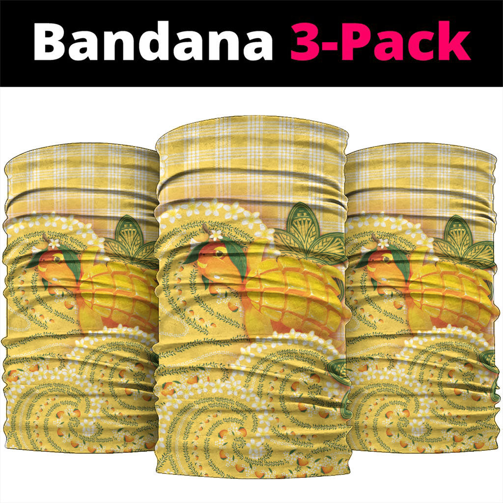 Hawaii Palaka Neck Gaiter Cute Ripe Mango Turtle On The Waves DT05 package One Size: 25*50cm Yellow - Polynesian Pride