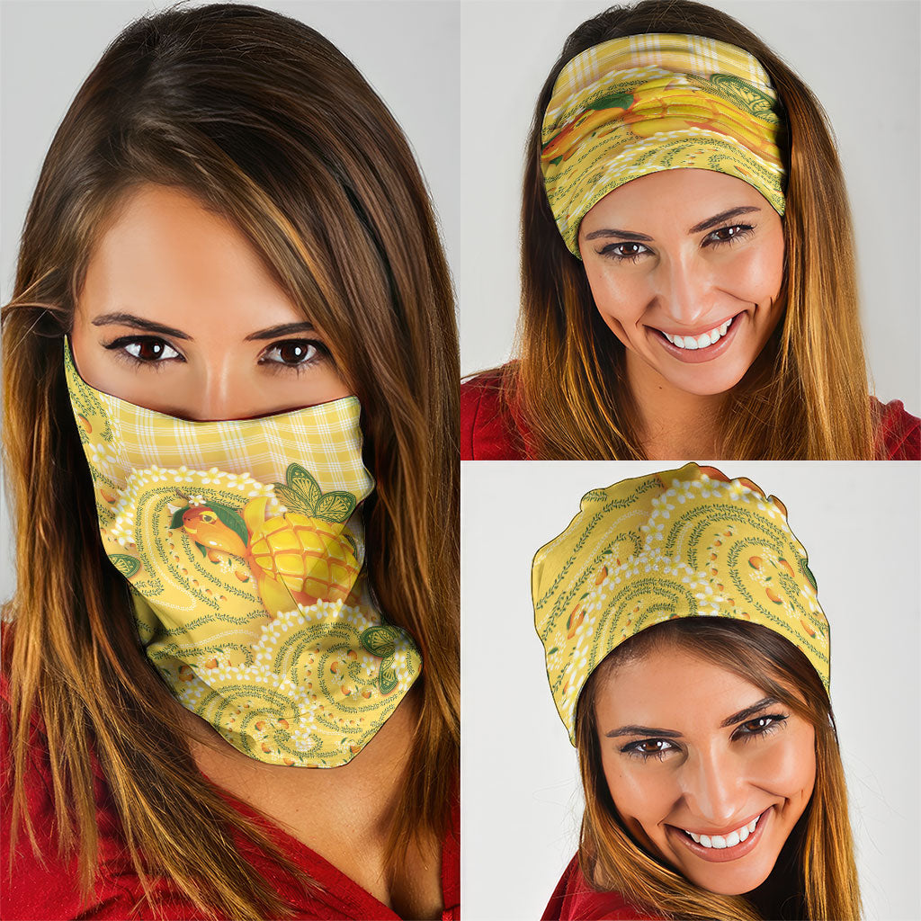 Hawaii Palaka Neck Gaiter Cute Ripe Mango Turtle On The Waves DT05 - Polynesian Pride