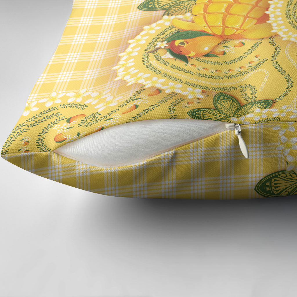 Hawaii Palaka Pillow Cover Cute Ripe Mango Turtle On The Waves DT05 - Polynesian Pride