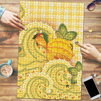 Hawaii Palaka Puzzle Cute Ripe Mango Turtle On The Waves DT05 Yellow - Polynesian Pride