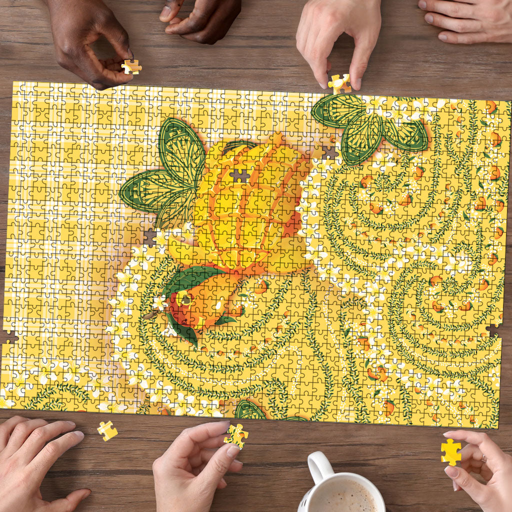 Hawaii Palaka Puzzle Cute Ripe Mango Turtle On The Waves DT05 - Polynesian Pride