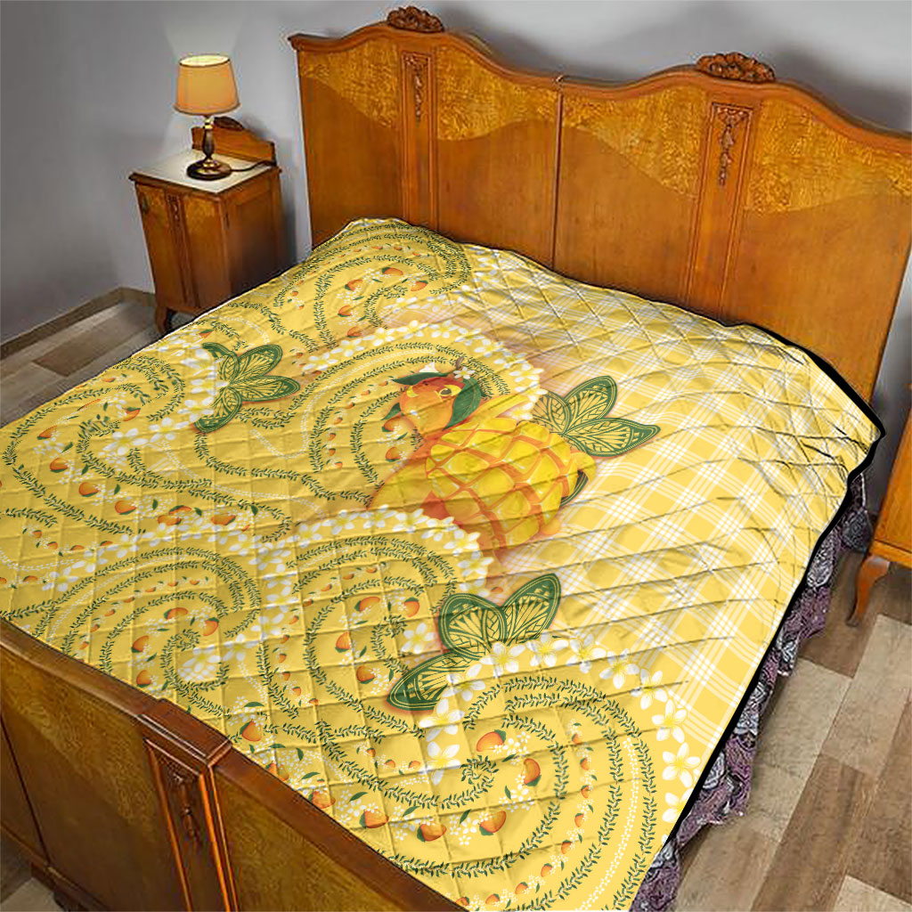 Hawaii Palaka Quilt Cute Ripe Mango Turtle On The Waves DT05 - Polynesian Pride