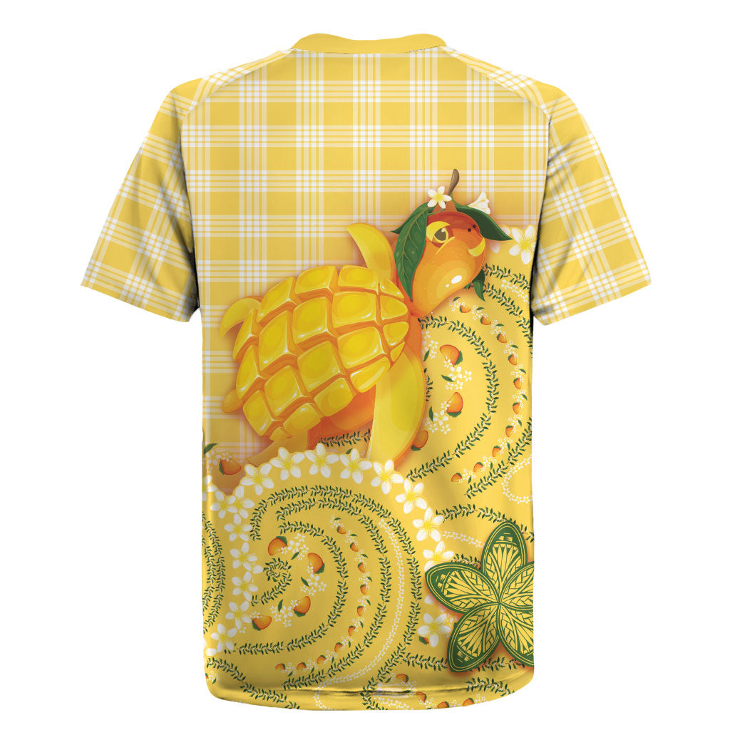 Hawaii Palaka Rugby Jersey Cute Ripe Mango Turtle On The Waves DT05 - Polynesian Pride