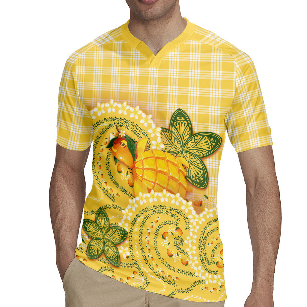 Hawaii Palaka Rugby Jersey Cute Ripe Mango Turtle On The Waves DT05 - Polynesian Pride