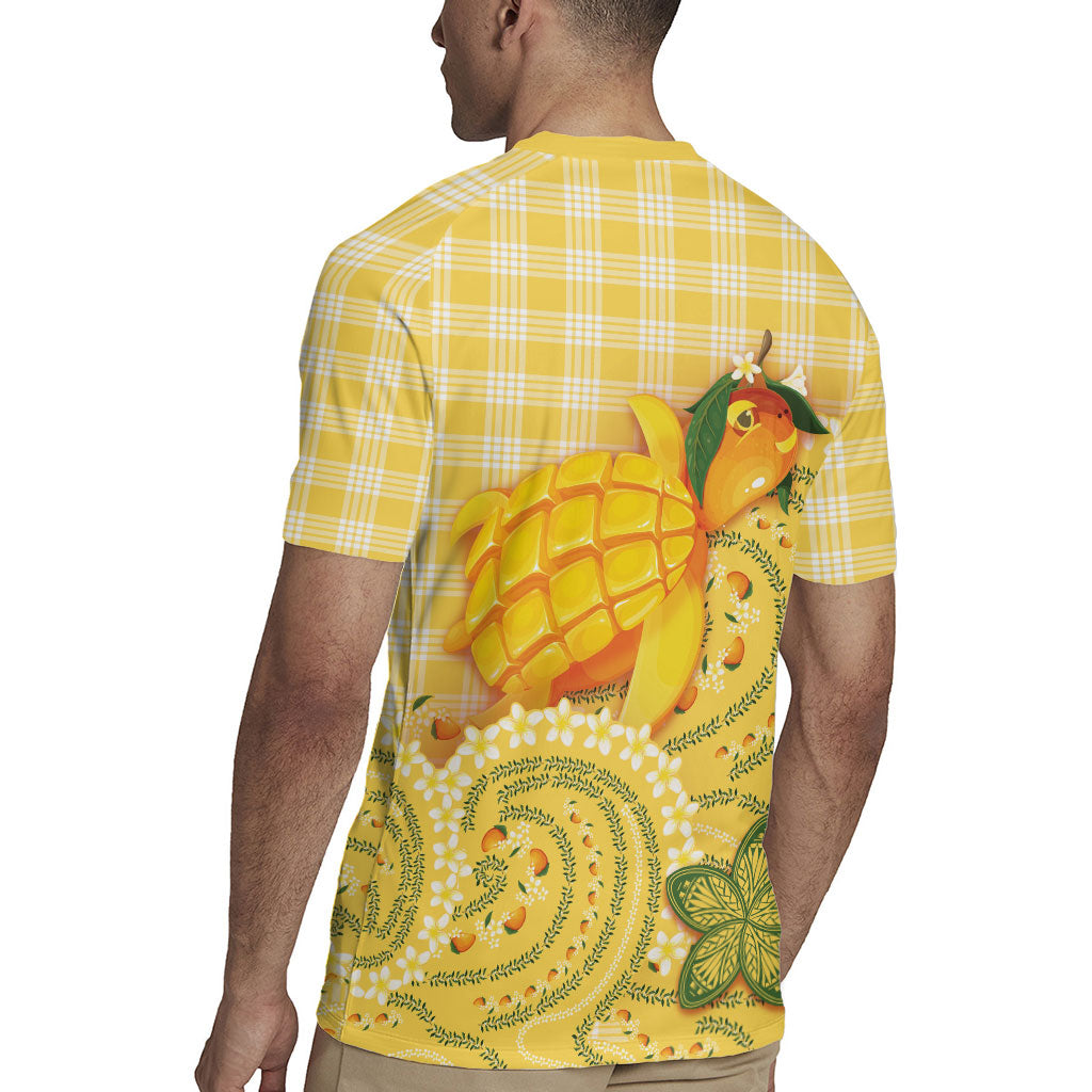 Hawaii Palaka Rugby Jersey Cute Ripe Mango Turtle On The Waves DT05 - Polynesian Pride