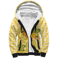 Hawaii Palaka Sherpa Hoodie Cute Ripe Mango Turtle On The Waves DT05 Unisex Yellow - Polynesian Pride
