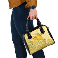 Hawaii Palaka Shoulder Handbag Cute Ripe Mango Turtle On The Waves DT05 - Polynesian Pride