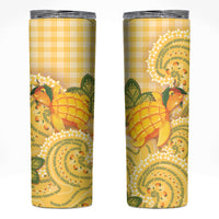 Hawaii Palaka Skinny Tumbler Cute Ripe Mango Turtle On The Waves DT05 Yellow - Polynesian Pride