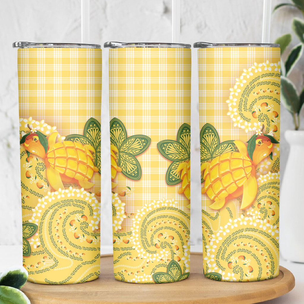 Hawaii Palaka Skinny Tumbler Cute Ripe Mango Turtle On The Waves DT05 - Polynesian Pride