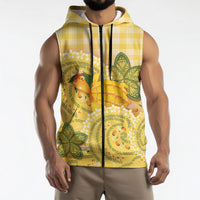 Hawaii Palaka Sleeveless Zip Hoodie Cute Ripe Mango Turtle On The Waves DT05 - Polynesian Pride