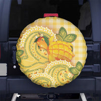 Hawaii Palaka Spare Tire Cover Cute Ripe Mango Turtle On The Waves DT05 No hole Yellow - Polynesian Pride