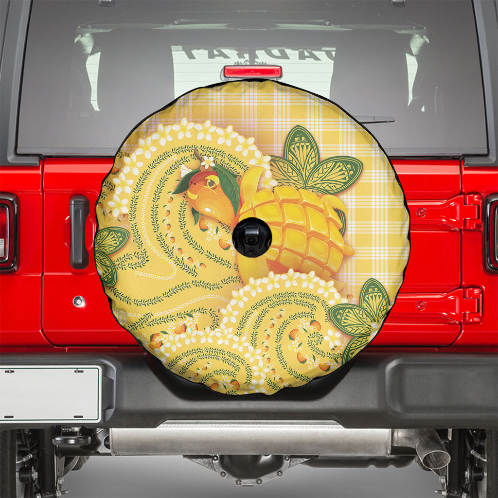 Hawaii Palaka Spare Tire Cover Cute Ripe Mango Turtle On The Waves DT05 - Polynesian Pride