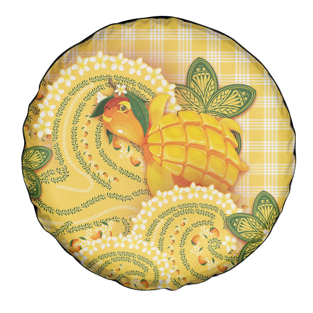 Hawaii Palaka Spare Tire Cover Cute Ripe Mango Turtle On The Waves DT05 - Polynesian Pride
