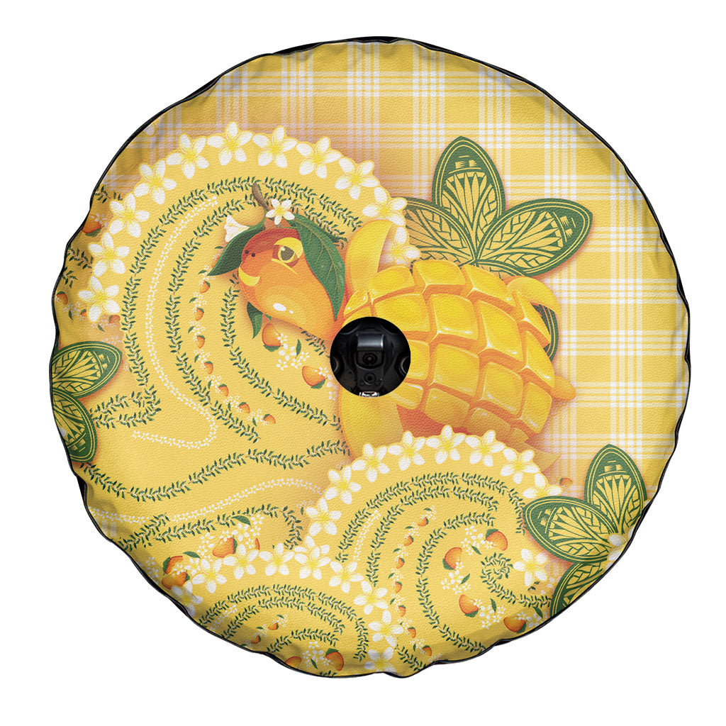 Hawaii Palaka Spare Tire Cover Cute Ripe Mango Turtle On The Waves DT05 - Polynesian Pride