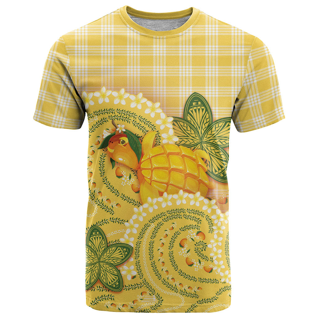 Hawaii Palaka T Shirt Cute Ripe Mango Turtle On The Waves DT05 Yellow - Polynesian Pride
