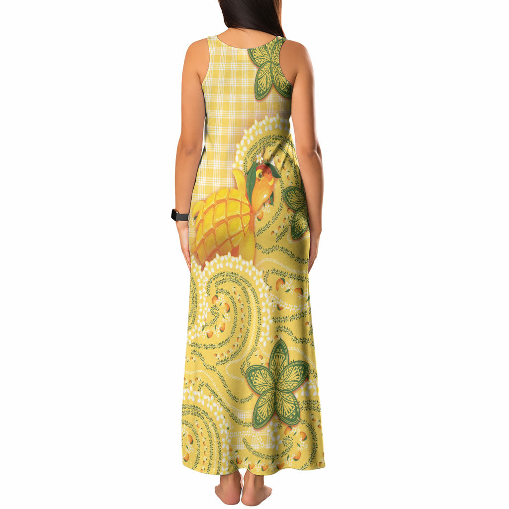 Hawaii Palaka Tank Maxi Dress Cute Ripe Mango Turtle On The Waves DT05 - Polynesian Pride
