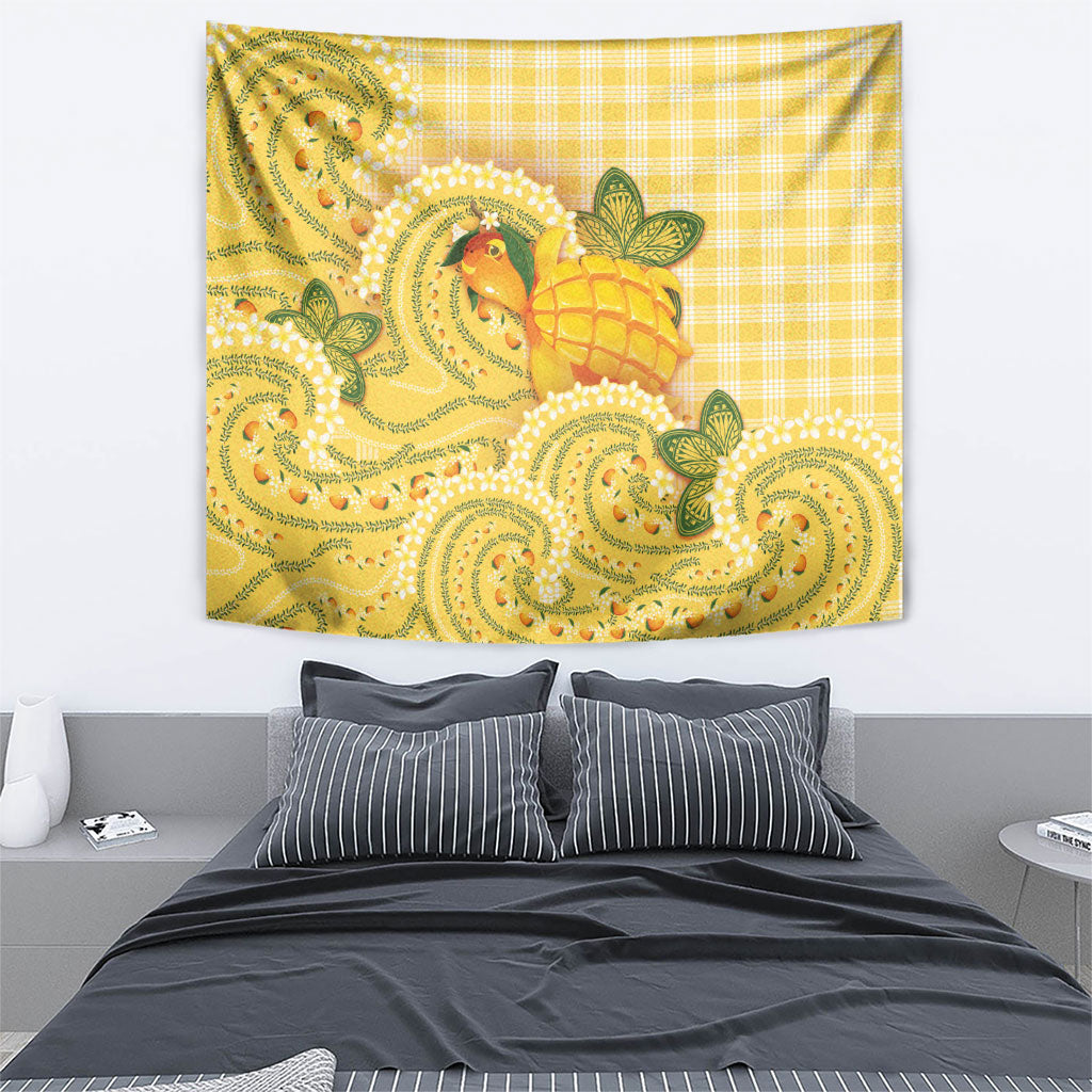 Hawaii Palaka Tapestry Cute Ripe Mango Turtle On The Waves DT05 - Polynesian Pride