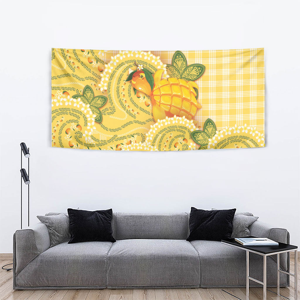 Hawaii Palaka Tapestry Cute Ripe Mango Turtle On The Waves DT05 - Polynesian Pride