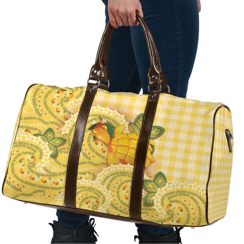 Hawaii Palaka Travel Bag Cute Ripe Mango Turtle On The Waves DT05 - Polynesian Pride
