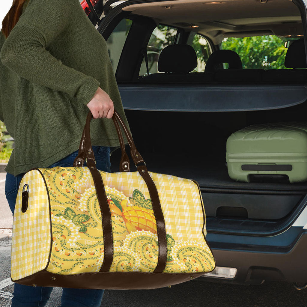 Hawaii Palaka Travel Bag Cute Ripe Mango Turtle On The Waves DT05 - Polynesian Pride