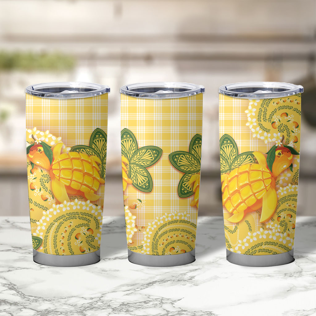 Hawaii Palaka Tumbler Cup Cute Ripe Mango Turtle On The Waves DT05 - Polynesian Pride