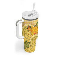 Hawaii Palaka Tumbler With Handle Cute Ripe Mango Turtle On The Waves DT05 - Polynesian Pride