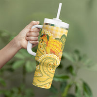 Hawaii Palaka Tumbler With Handle Cute Ripe Mango Turtle On The Waves DT05 - Polynesian Pride