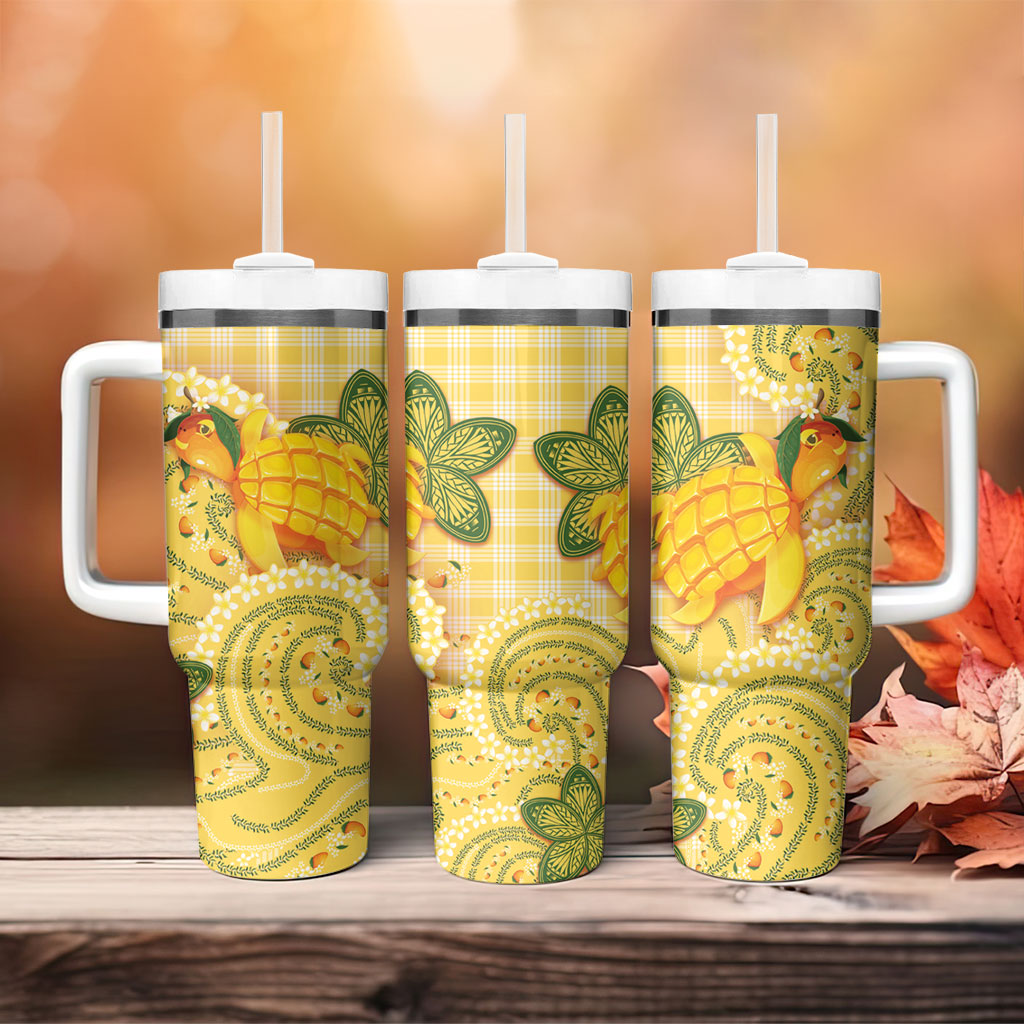Hawaii Palaka Tumbler With Handle Cute Ripe Mango Turtle On The Waves DT05 - Polynesian Pride