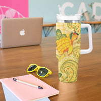 Hawaii Palaka Tumbler With Handle Cute Ripe Mango Turtle On The Waves DT05 - Polynesian Pride
