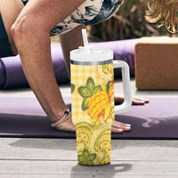 Hawaii Palaka Tumbler With Handle Cute Ripe Mango Turtle On The Waves DT05 - Polynesian Pride