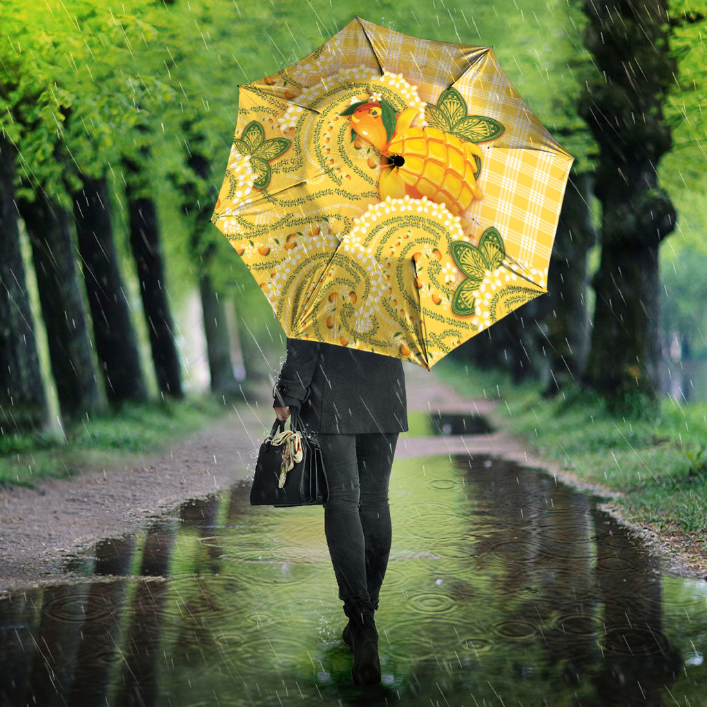 Hawaii Palaka Umbrella Cute Ripe Mango Turtle On The Waves DT05 - Polynesian Pride