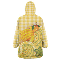 Hawaii Palaka Wearable Blanket Hoodie Cute Ripe Mango Turtle On The Waves DT05 - Polynesian Pride