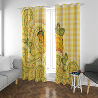 Hawaii Palaka Window Curtain Cute Ripe Mango Turtle On The Waves DT05 With Grommets Yellow - Polynesian Pride