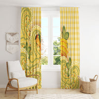 Hawaii Palaka Window Curtain Cute Ripe Mango Turtle On The Waves DT05 - Polynesian Pride