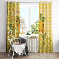 Hawaii Palaka Window Curtain Cute Ripe Mango Turtle On The Waves DT05 - Polynesian Pride