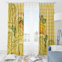 Hawaii Palaka Window Curtain Cute Ripe Mango Turtle On The Waves DT05 - Polynesian Pride