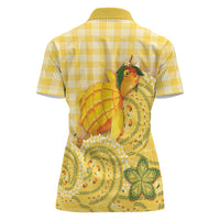 Hawaii Palaka Women Polo Shirt Cute Ripe Mango Turtle On The Waves DT05 - Polynesian Pride