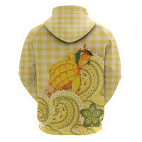 Hawaii Palaka Zip Hoodie Cute Ripe Mango Turtle On The Waves DT05 - Polynesian Pride