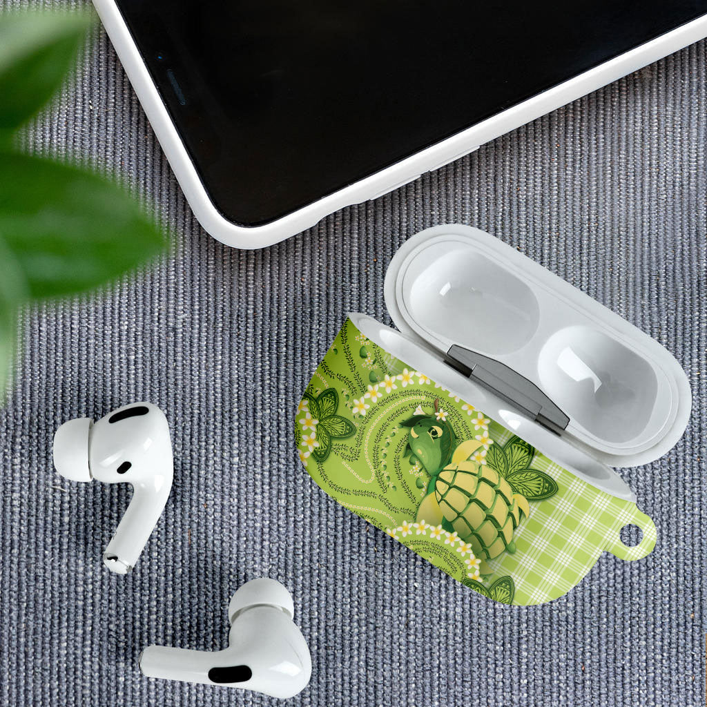 Hawaii Palaka AirPods Case Cute Green Mango Turtle On The Waves DT05 - Polynesian Pride