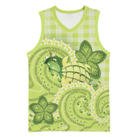 Hawaii Palaka Basketball Jersey Cute Green Mango Turtle On The Waves DT05 Unisex Green - Polynesian Pride