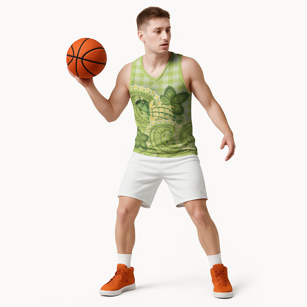 Hawaii Palaka Basketball Jersey Cute Green Mango Turtle On The Waves DT05 - Polynesian Pride