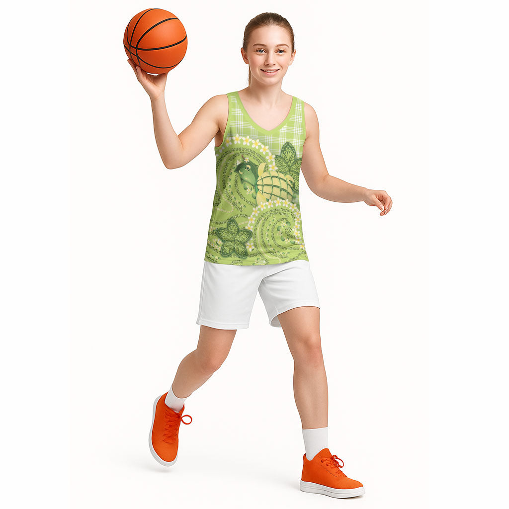 Hawaii Palaka Basketball Jersey Cute Green Mango Turtle On The Waves DT05 - Polynesian Pride