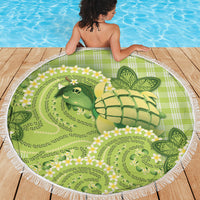 Hawaii Palaka Beach Blanket Cute Green Mango Turtle On The Waves DT05 - Polynesian Pride
