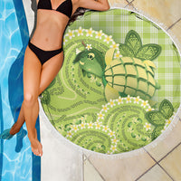Hawaii Palaka Beach Blanket Cute Green Mango Turtle On The Waves DT05 - Polynesian Pride