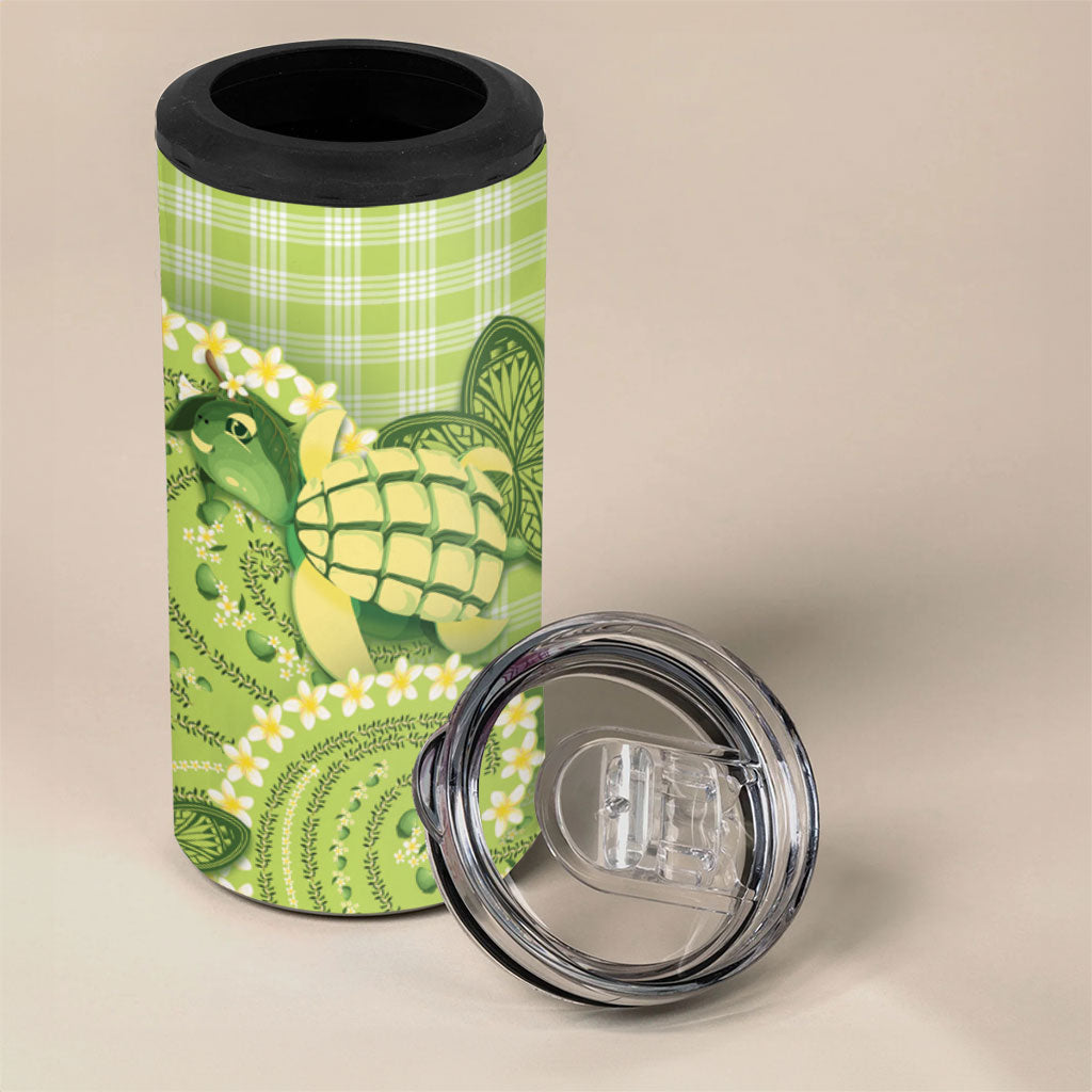 Hawaii Palaka 4 in 1 Can Cooler Tumbler Cute Green Mango Turtle On The Waves DT05 - Polynesian Pride